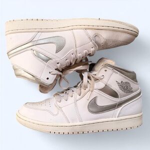 Jordan Cream and Silver Sneakers